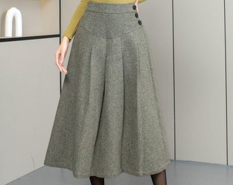 Wool skirt, Midi Wool Skirt, Pleated Wool Skirt, Winter Wool Skirt women, A-Line Wool Skirt, Wool Skirt Women, Custom Skirt L0550