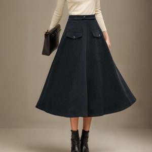 Wool skirt, Black wool skirt, Long wool skirt, Winter skirt women, Midi skirt, Womens skirt, winter skirt, custom skirt L0655