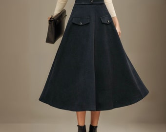 Wool skirt, Black wool skirt, Long wool skirt, Winter skirt women, Midi skirt, Womens skirt, winter skirt, custom skirt L0655