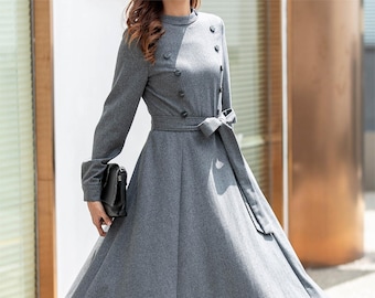 grey pocket dress Grey Tailoring Pleated Mini Dress