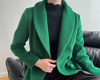 Wool coat, Green Long wool coat, Womens Wool Coat, Belted Wool Coat, Winter Coat women, Wool coat with pockets, Custom wool Coat L0272