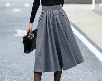 スカート elu Peony wool skirt- Charcoal/ Ivory il_340x270.5309337273_901p.jpg