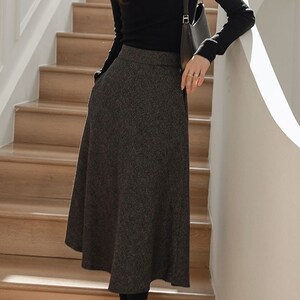 Gray Wool Midi Skirt Wool Skirt Winter Wool Skirt A-line - Etsy