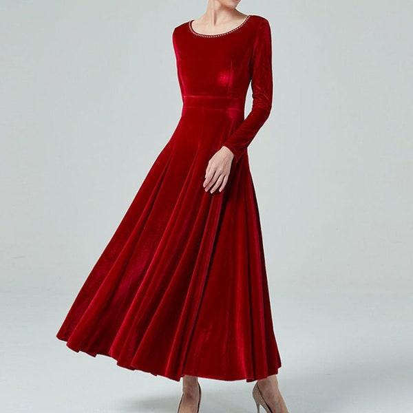 Red Velvet Dress Etsy