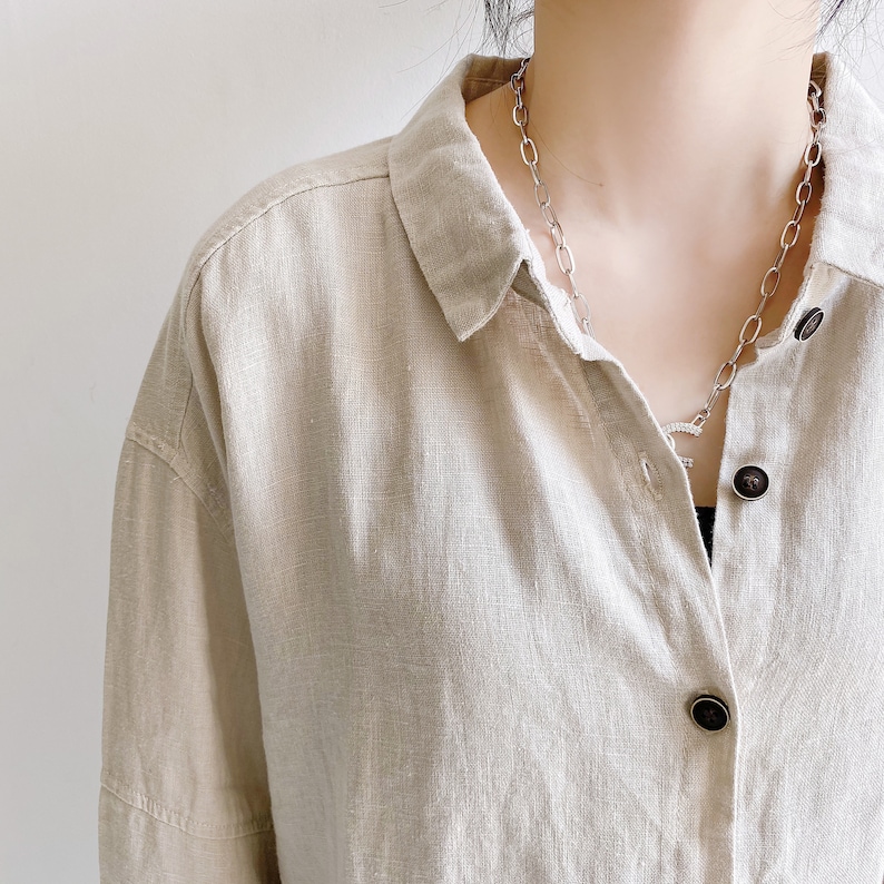 Oversized Linen Shirt Dress Women’s | Oversized Fit, Button-Down, Breathable