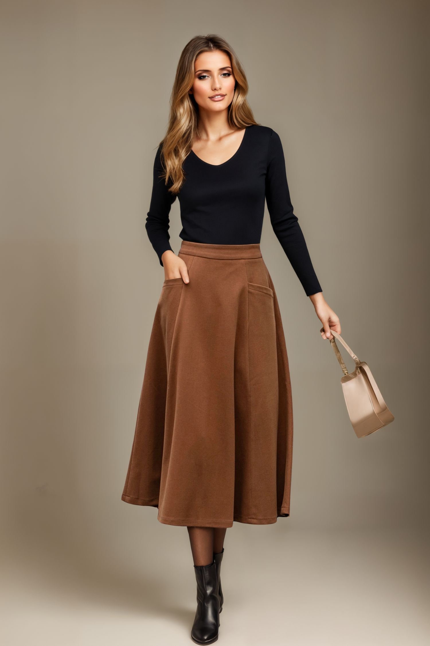 Wool Winter Skirt in Brown (skirt only) main image 1