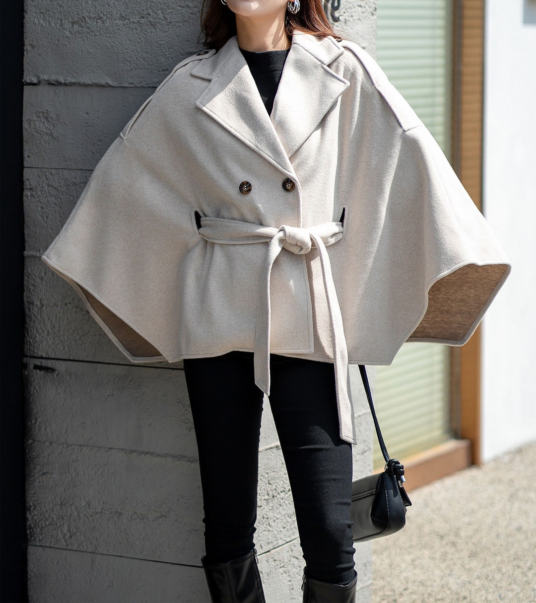 L'AUBE BLANC ローブブラン　3way Wool Cape coat 3way Wool Cape coat – L'AUBE BLANC