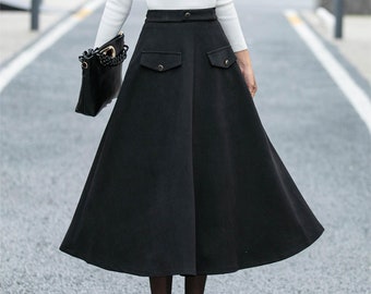 スカート BORDER WOOL SKIRT BLACK 36 il_340x270.5261173606_f8a2.jpg