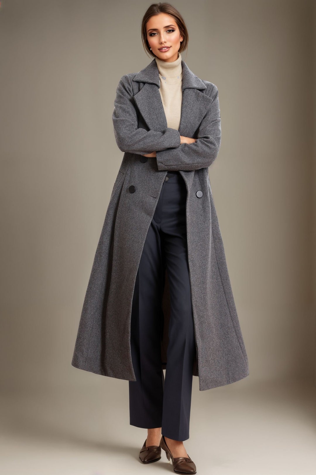 正規品 epine volume wool tailored coat gray volume wool tailored coat charcoal gray | épine