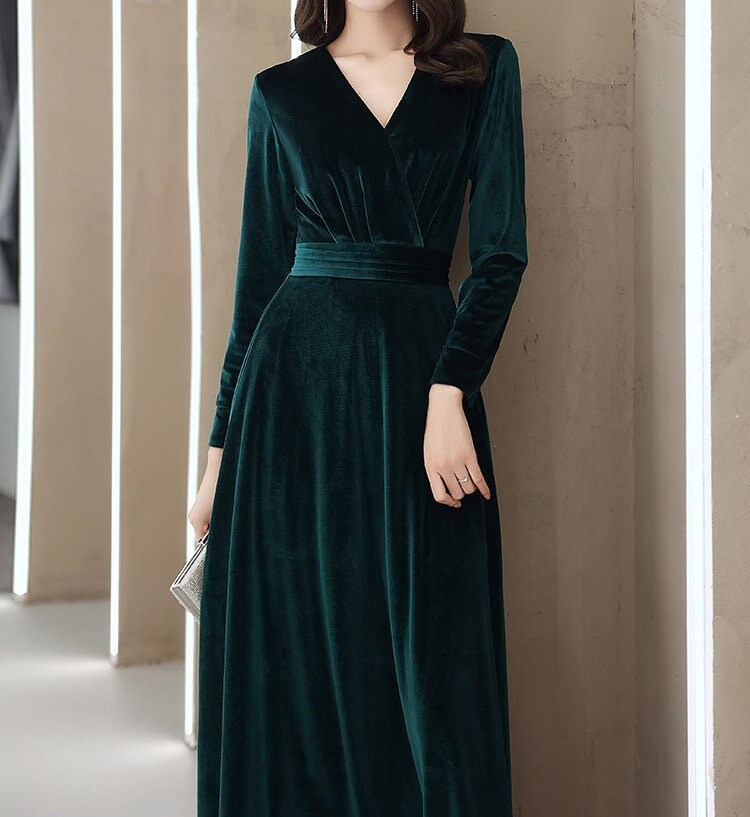 cheersee dark green velvet long standard