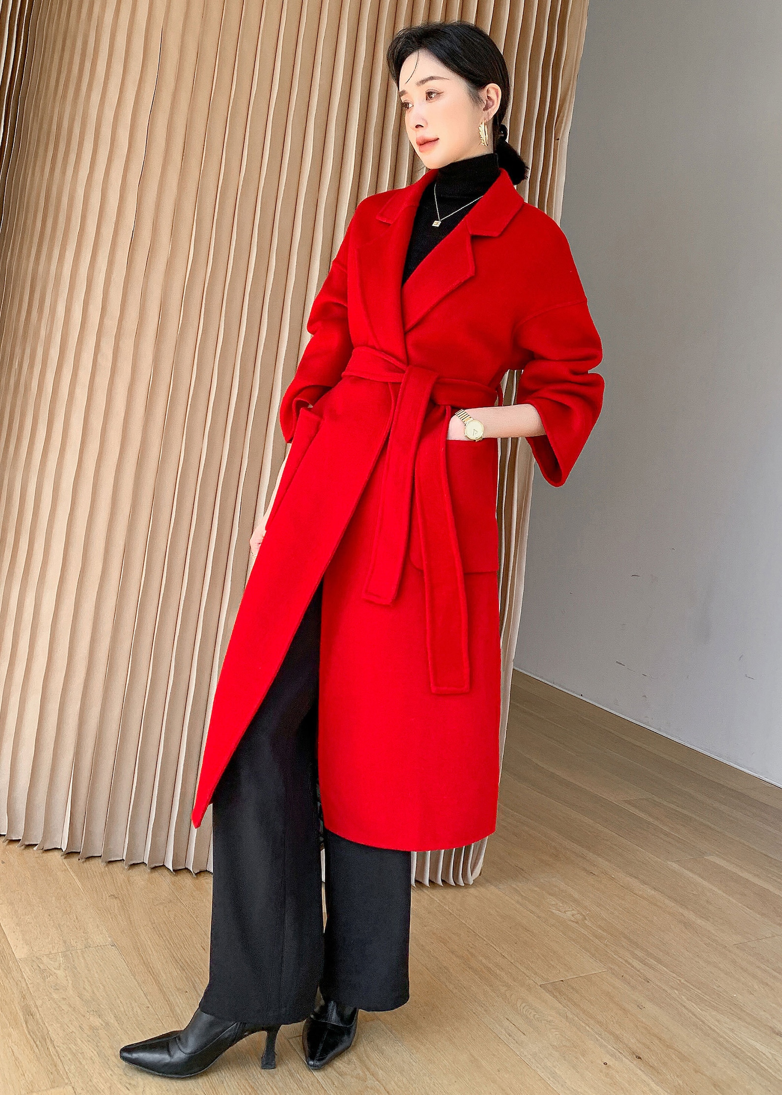 Yellow Wool Coat Long Wool Coat Oversized Wool Coat Etsy