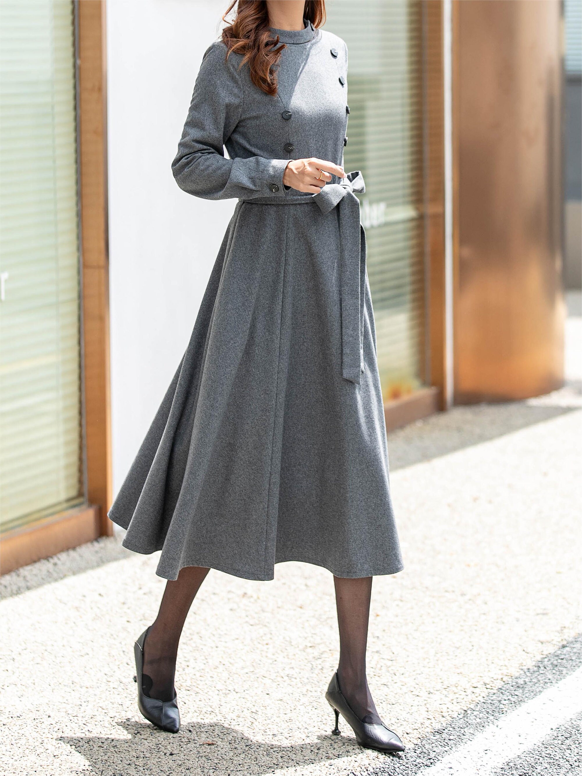 ワンピース ANDMARY Luz knit set dress gray ANDMARY】Hug knit set dress