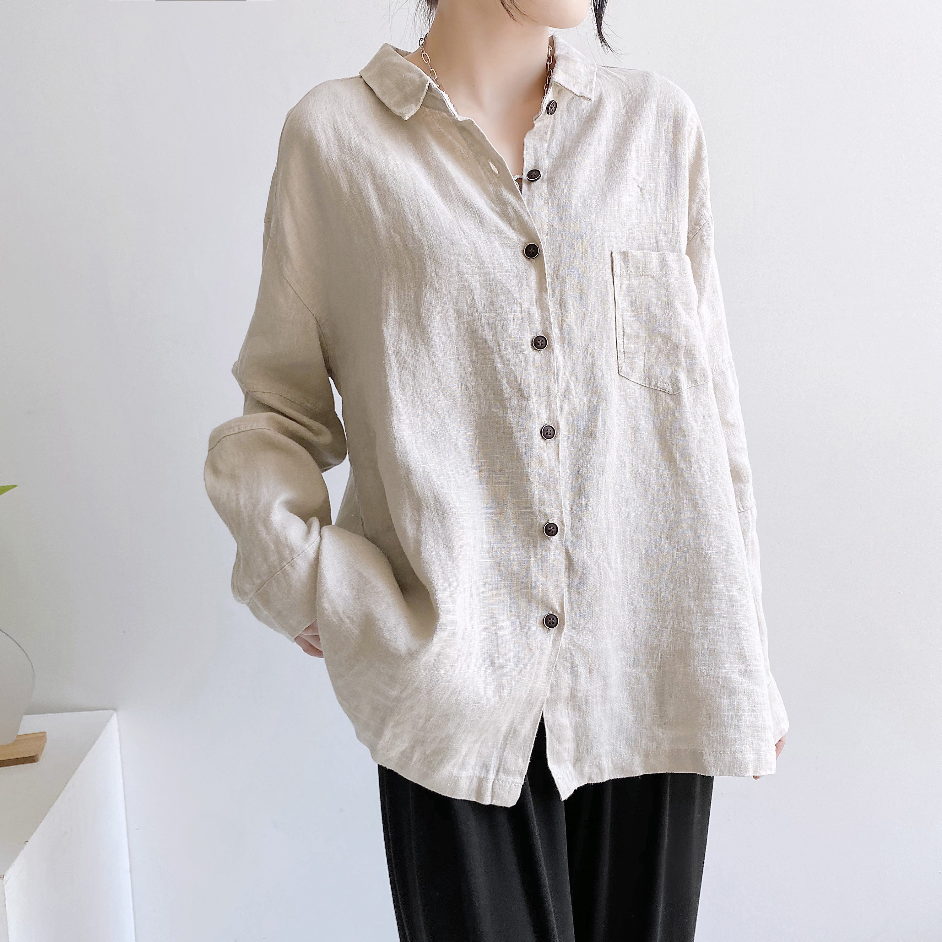 トップス Let LOOSE THOUGHTFUL LINEN SHIRT 511NsH784ML.jpg