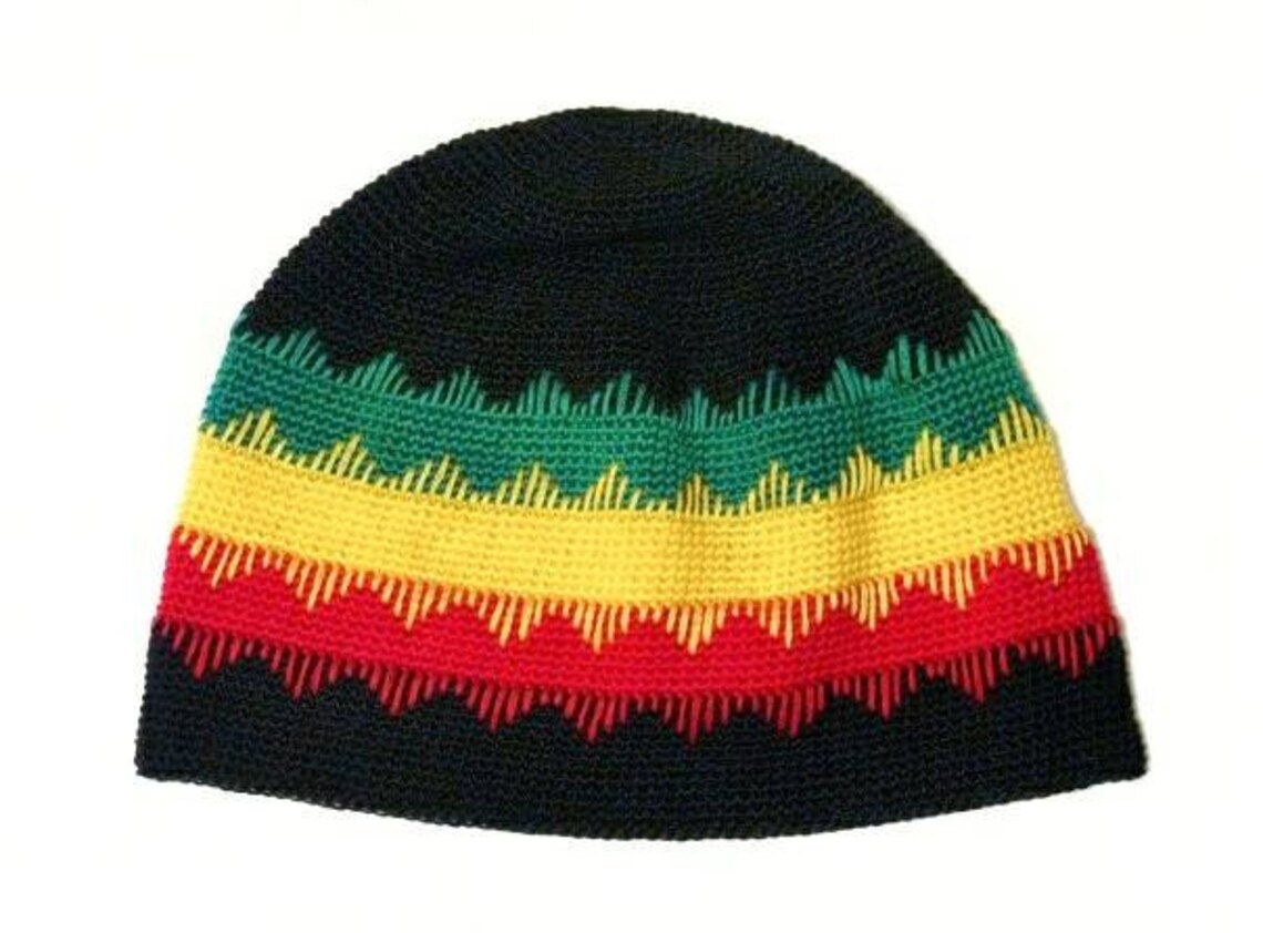 Rasta Beanie Crochet Rasta Hat Rastafari Hat Dreadlocks Etsy