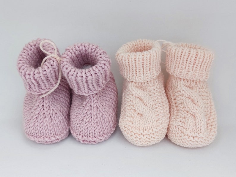 Babysocken / Babyschuhe handgestrickt aus Wolle Gr. S M L Sofort lieferbar Bild 10