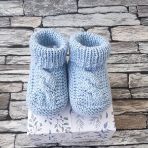 Babysocken / Babyschuhe handgestrickt aus Wolle Gr. S M L Sofort lieferbar Bild 4