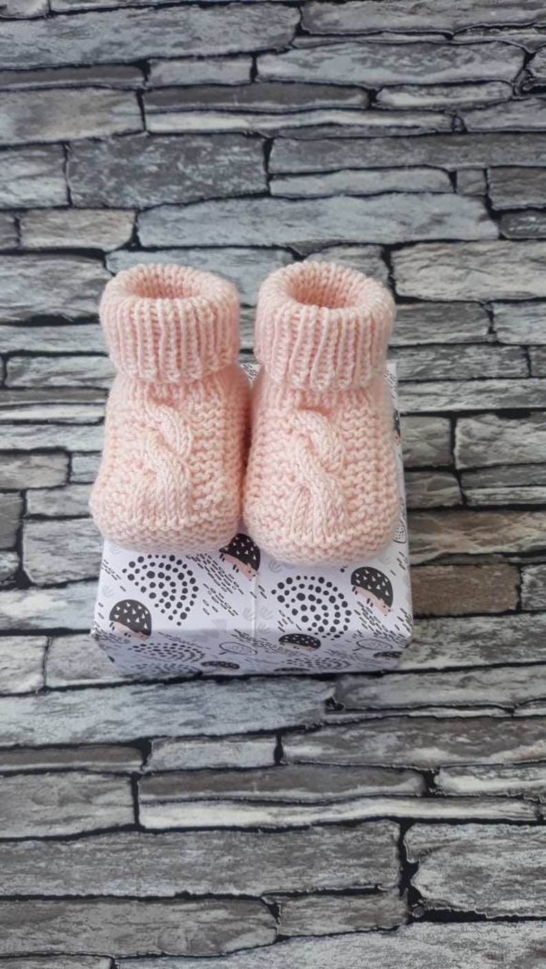 Babysocken / Babyschuhe handgestrickt aus Wolle Gr. S M L Sofort lieferbar Bild 3