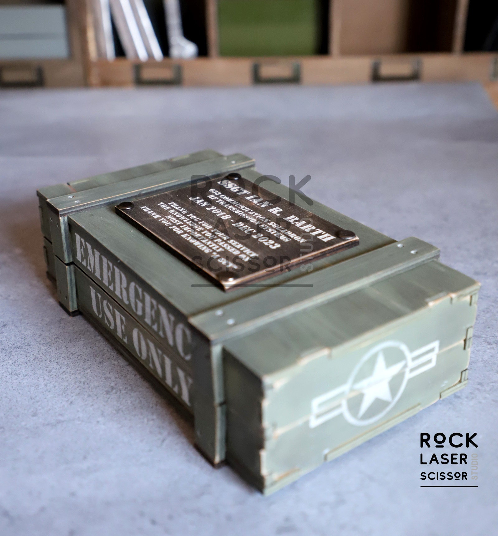 Digital Download Military Ammo Crate Gift Box W/ Hinges 9.5 X 5.25in