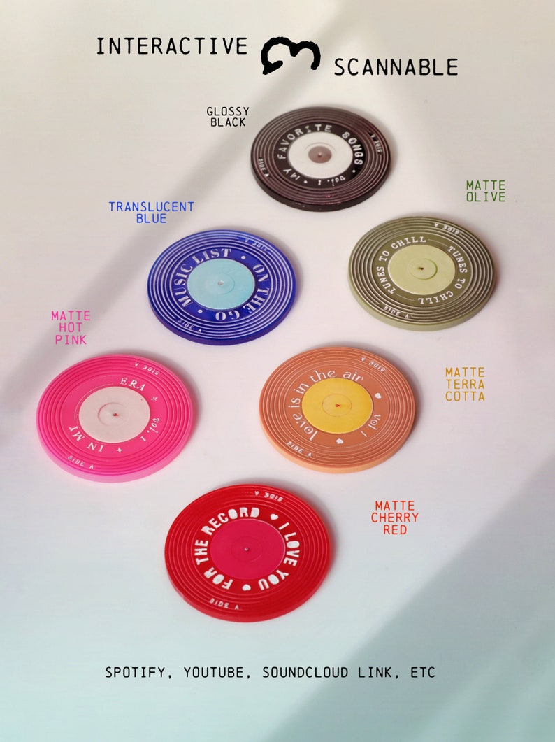 Customized Spotif Playlist Scannable NFC Mini LP Turntable Record