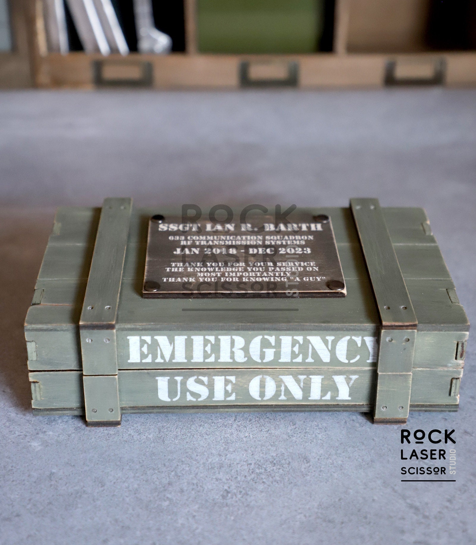 Digital Download Military Ammo Crate Gift Box W/ Hinges 9.5 X 5.25in