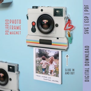 Cyfrowy SVG PDF ESP Polaroi* Instax Aparat fotograficzny Magnetyczna ramka na zdjęcia Wsuwana i Wysuwana z Zatrzaskiem - Plik do Laser Cutter Glowforge Xtool Mira Omtech