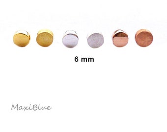 925/Si.Disk bead 6 mm, 925 Si.vg round disc bead, DIY silver jewellery, disc bead silver, disc bead gold, small disc beads 925 rose gold