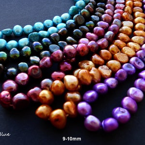 flat nuggets freshwater pearl approx 8-9 mm, real freshwater pearls, fresh water pearls, freshwater pearls in trendy colors, diy pearl jewelry,