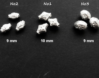 925 Silber Schmuckperlen in ca 9 - 10 mm ,Silberperlen,diy Silberschmuck,925 Zierperlen 10mm,verzierte Silberperlen