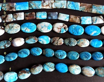 crazy lace agate beads, flat oval turquoise agate beads.Oval or chip cracy lace agate beads, turquoise grained agate beads, agate beads