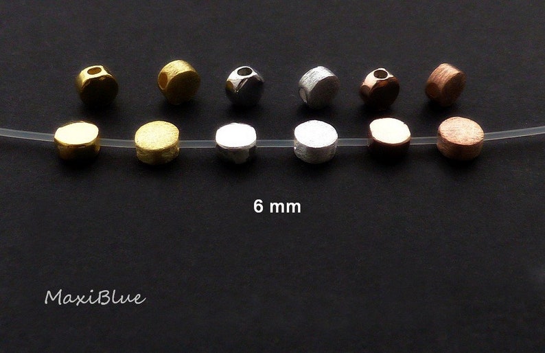 925/Si.Diskperle 6mm,925 Si.vg Rundscheibe Perle ,diy Silberschmuck,Diskperle silber,Diskperle gold,kleine Diskperlen 925 rosegold Bild 2