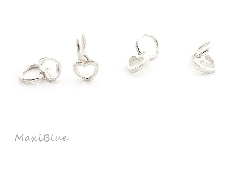 925/Si.Herz Mini Anh. 6 mm,Herz Charm 925 vergoldet,Herz Charm silber,heart charm silver,diy Silberschmuck, Silber