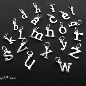 925 Silber Buchstaben charms 12mm,Initialen Anhänger silber,diy Silber Schmuck,personalisierte Silber Anhänger