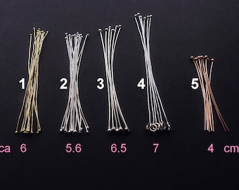 925/Si. fine double-ended ballpoint pens, silver and gold-plated, bendable ballpoint pens 925 Si., rose gold-plated ball-head pens, bead pins for extra small beads
