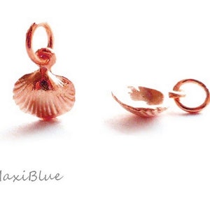 925 Silver shell charm,shell charm 925 Silver gold plated,mini pendant shell rosegold, rose gold