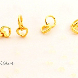 925/Si.Herz Mini Anh. 6 mm,Herz Charm 925 vergoldet,Herz Charm silber,heart charm silver,diy Silberschmuck, Gold