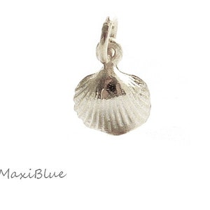 925 Silver shell charm,shell charm 925 Silver gold plated,mini pendant shell rosegold, image 2