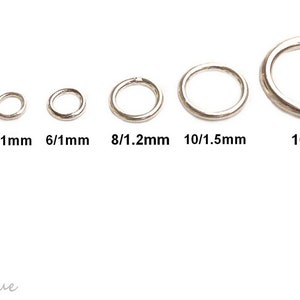 925/Si jump rings 4/0.9 mm 5/1 mm 6/1 mm 6/1.2 mm 8/1 mm 8.5/1 mm 10/1.5 mm, 16/2 mm silver jump rings, closed eyelets 925 silver, silver eyelets