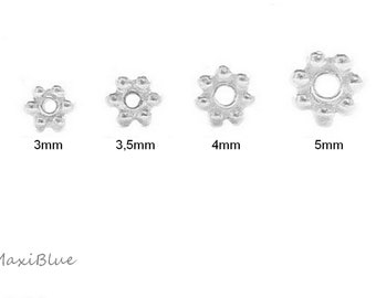 925 Silber Daisy Spacer 3mm,3.5mm,4mm,5mm ,Blümchen Spacer 925 Silber,Daisy Spacer silber,diy Silberschmuck