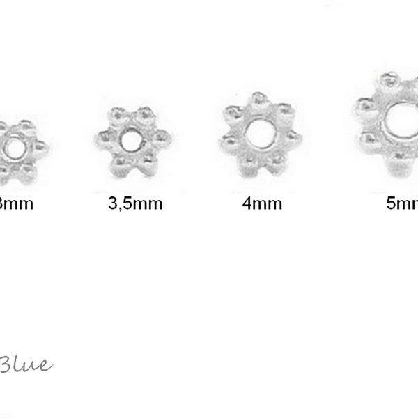 925 Silber Daisy Spacer 3mm,3.5mm,4mm,5mm ,Blümchen Spacer 925 Silber,Daisy Spacer silber,diy Silberschmuck