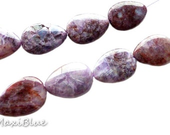 3 Stück Crazy Achat Perlen 2cm,violett-braun Cracy Achat Perlen,Amethyst Perlen tränenförmig,diy Schmuck