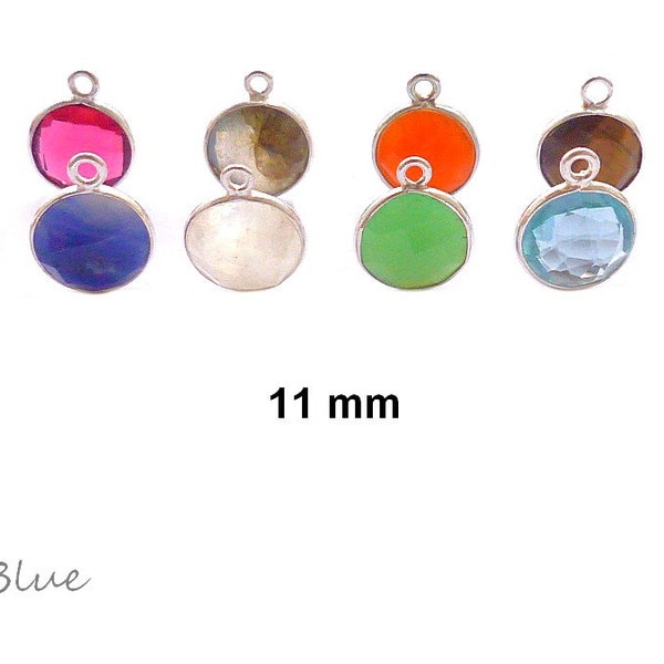 Pierre précieuse Anh.925/Si. 11 mm, améthyste, cornaline, charme pierre de lune, pendentif en pierres précieuses, bijoux en pierres précieuses diy, pendentif labradorite 11 mm