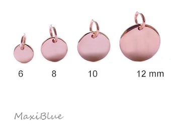 925/Si.rosé vg. Tag pendants in various sizes, tags 925 silver rose gold plated, DIY engraving tags 925 silver vg., engraving plates rose gold