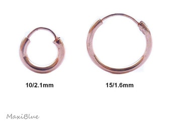 925/Si rose vergoldet Creolen,rosegold Creolen 10mm und 15mm,Ohrringe 925 Silber rose vergoldet,kleine Creolen