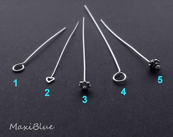 925/Si. Decorative head pins in various sizes, 925 silver brooch pins, decorative head rods, bendable ring pins, DIY earrings, pendants.