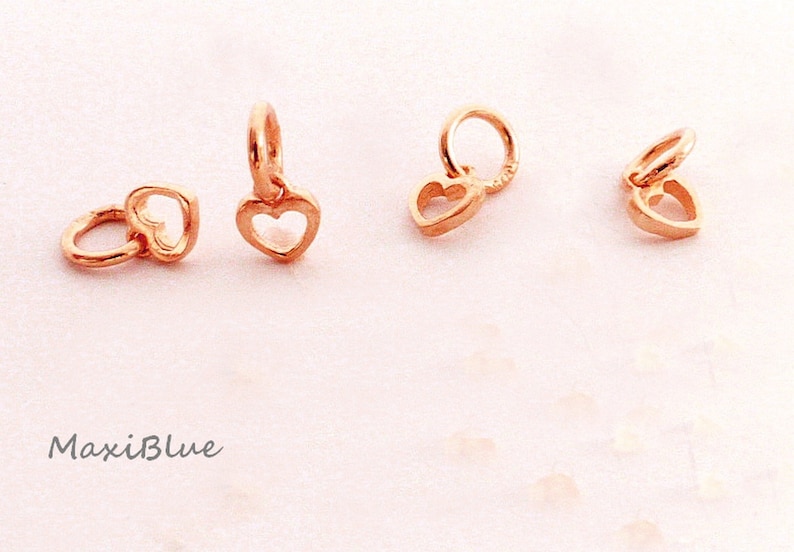 925/Si.Herz Mini Anh. 6 mm,Herz Charm 925 vergoldet,Herz Charm silber,heart charm silver,diy Silberschmuck, Rosegold