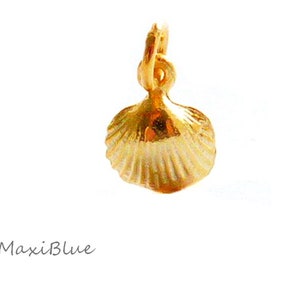 925 Silver shell charm,shell charm 925 Silver gold plated,mini pendant shell rosegold, image 5