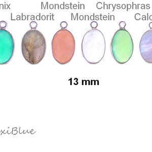 Gemstone pendant 925/Si. 13 mm, green onyx charm, labradorite, moonstone, chrysophas 925 silver charm, gemstone pendant, diy gemstone jewelry,