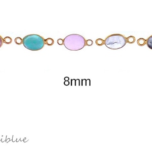 Connecteurs de pierres précieuses plaqués or en argent 925 8 mm, connecteurs de pierres précieuses facettées serties d'or à faire soi-même, connecteurs de pierres précieuses serties d'or