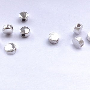 925/Si.Diskperle 6mm,925 Si.vg Rundscheibe Perle ,diy Silberschmuck,Diskperle silber,Diskperle gold,kleine Diskperlen 925 rosegold Silber gebürstet