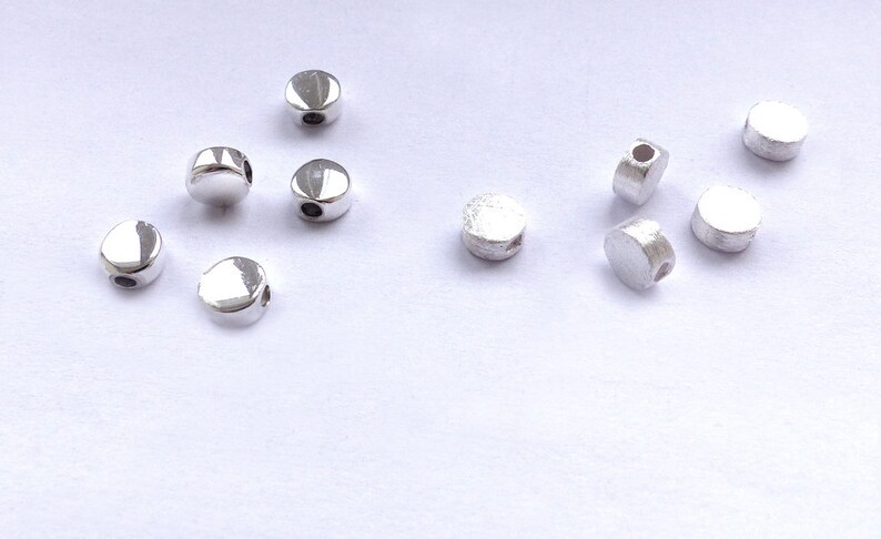 925/Si.Diskperle 6mm,925 Si.vg Rundscheibe Perle ,diy Silberschmuck,Diskperle silber,Diskperle gold,kleine Diskperlen 925 rosegold Silber gebürstet